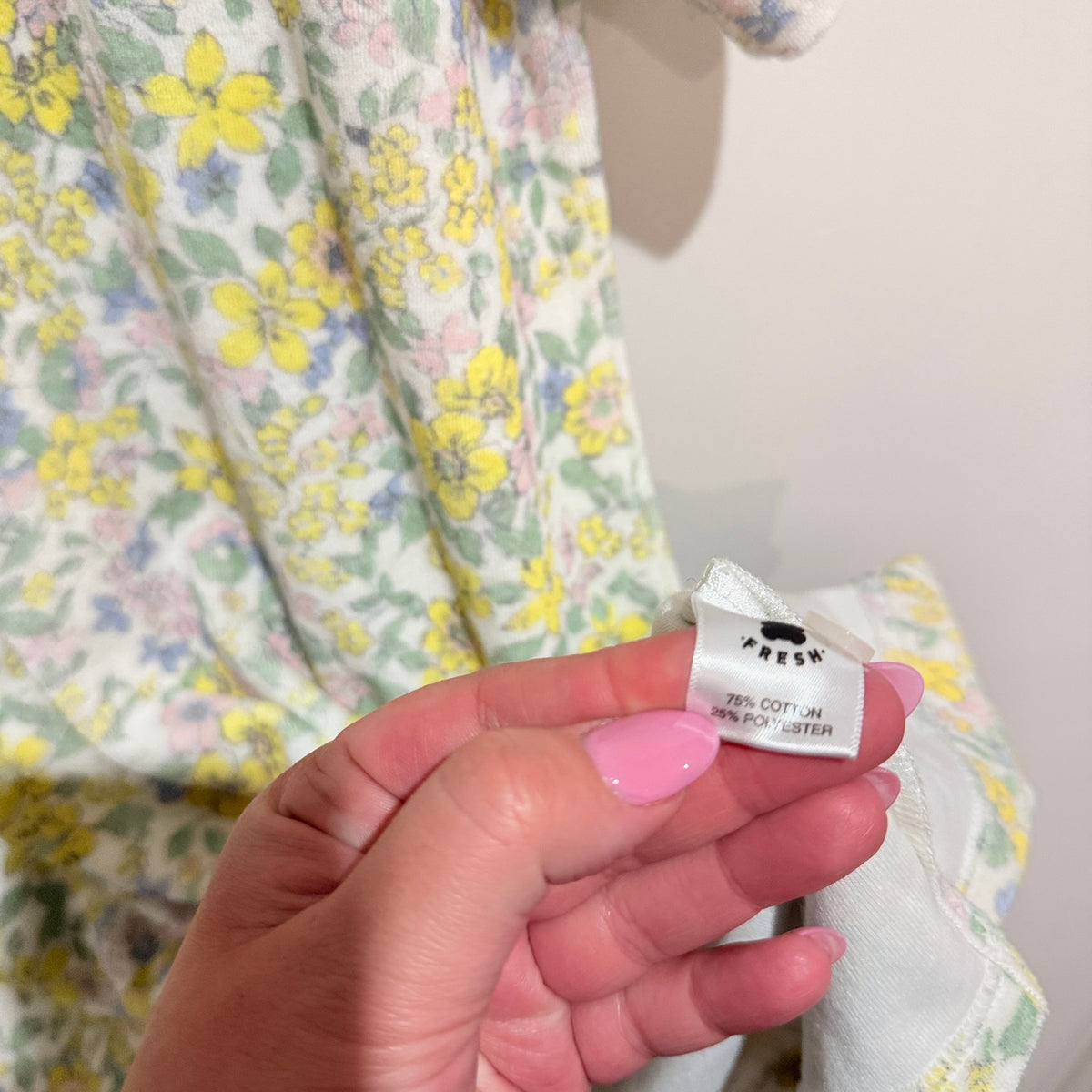 Teddy Fresh Pastel Floral Terry Polo Shirt Dress Size L/XL