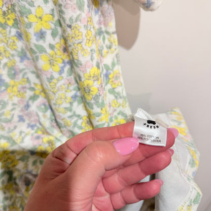 Teddy Fresh Pastel Floral Terry Polo Shirt Dress Size L/XL