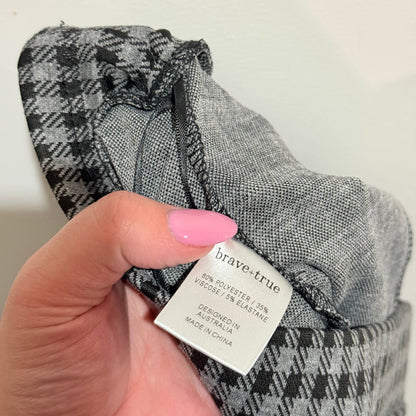 Brave+True Grey Check Pull On Pants Size XS