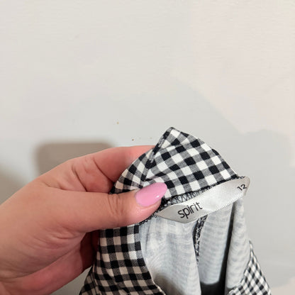 Spirit Black & White Gingham Pull On Pants Size 12