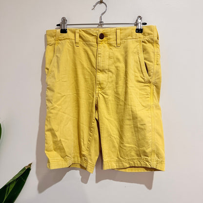 Superdry Yellow Cotton Chino Shorts Size 28