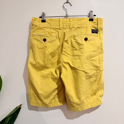 Superdry Yellow Cotton Chino Shorts Size 28