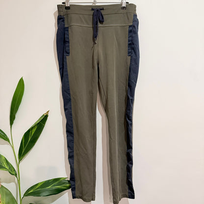 Madly Sweetly Khaki & Navy Panel Drawstring Track Pants Size 10