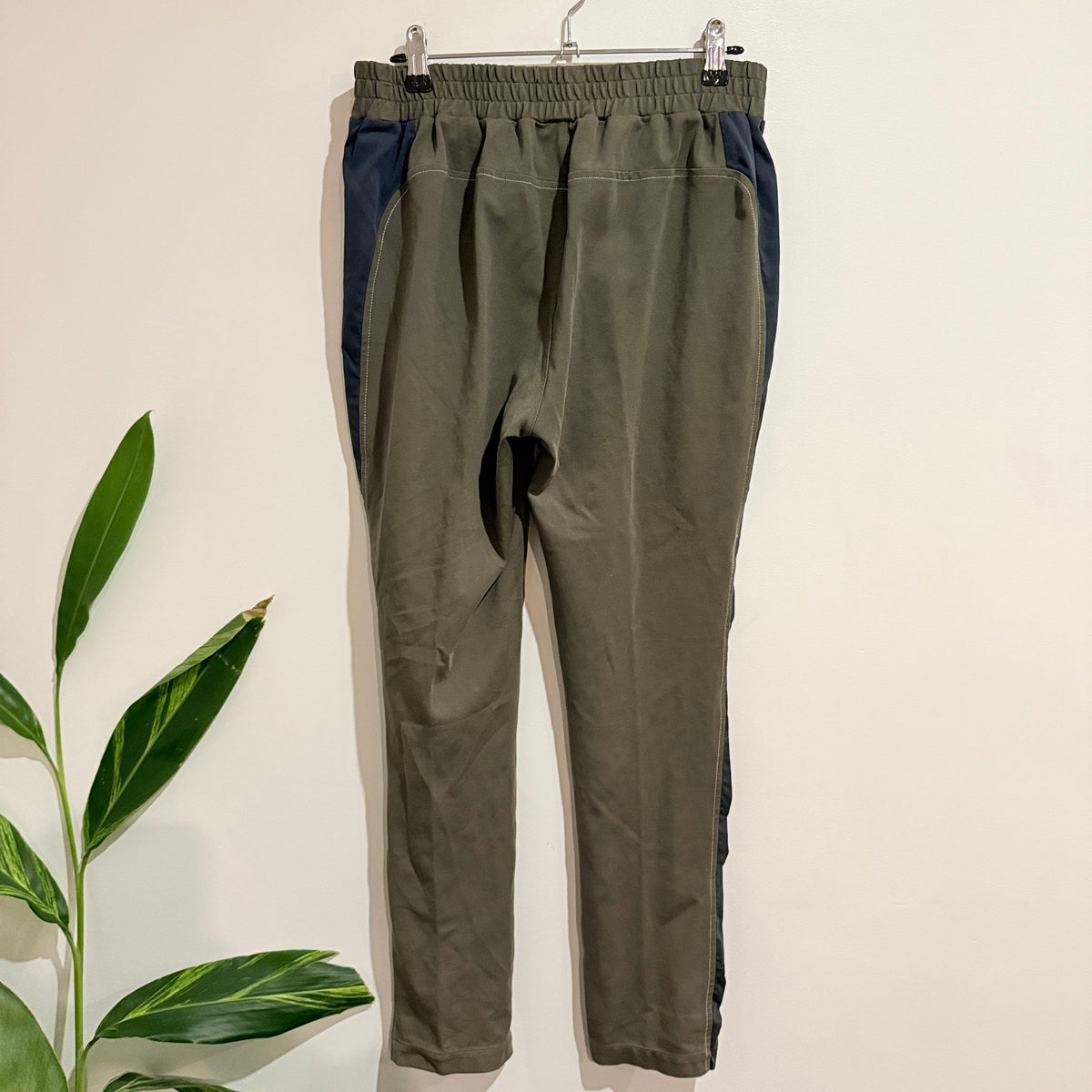 Madly Sweetly Khaki & Navy Panel Drawstring Track Pants Size 10