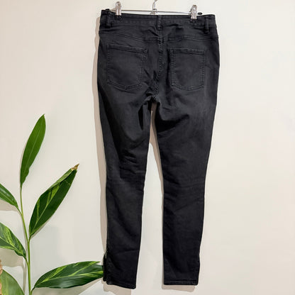 Witchery Washed Black Ankle Zip Skinny Jeans Size 9