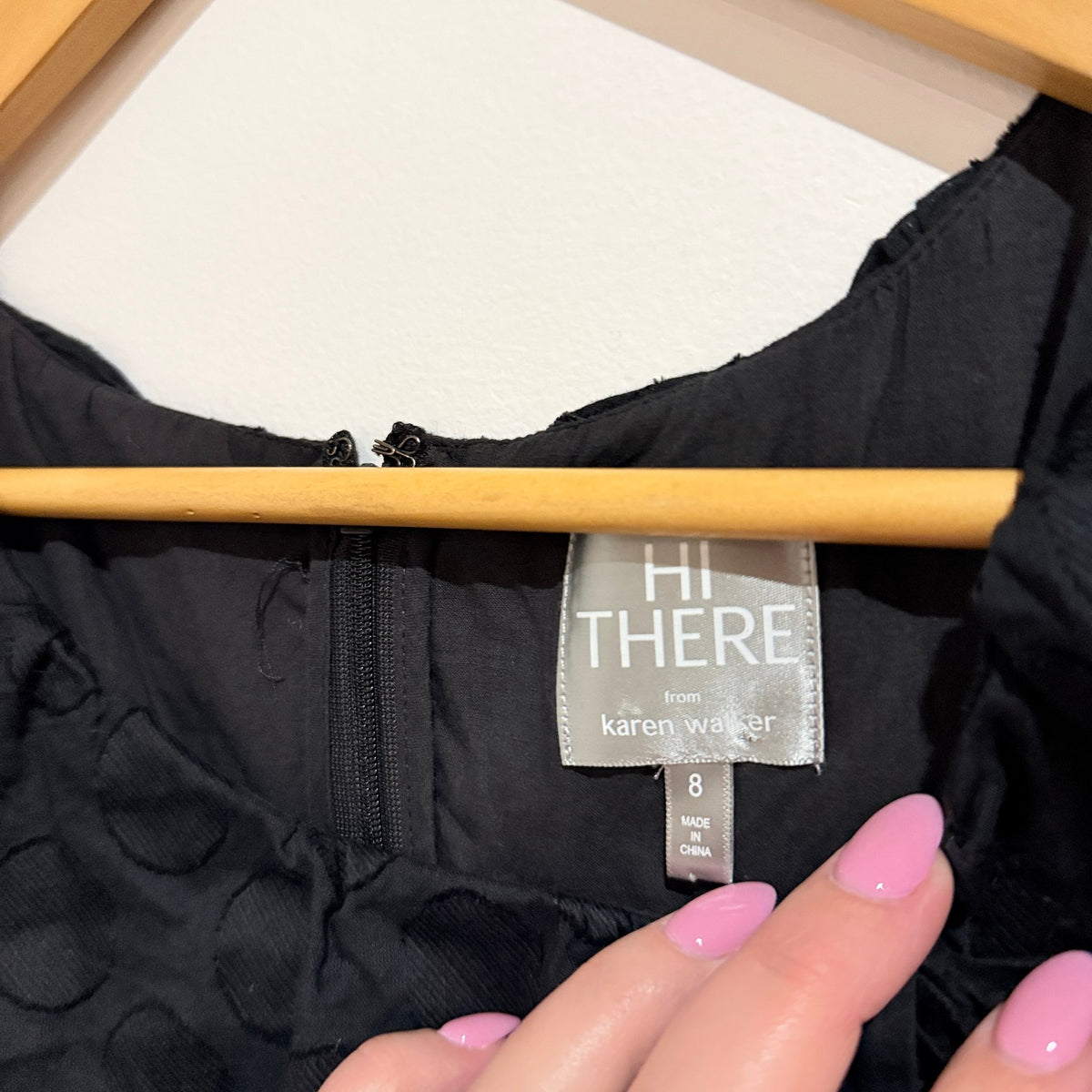Hi There from Karen Walker Black Spot Tiered Ruffle Dress Size 8