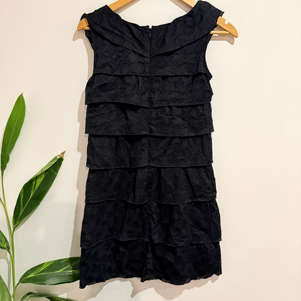 Hi There from Karen Walker Black Spot Tiered Ruffle Dress Size 8