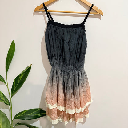 Kiss Miss Paris Ombre Silk Tiered Cami Mini Dress Size 38