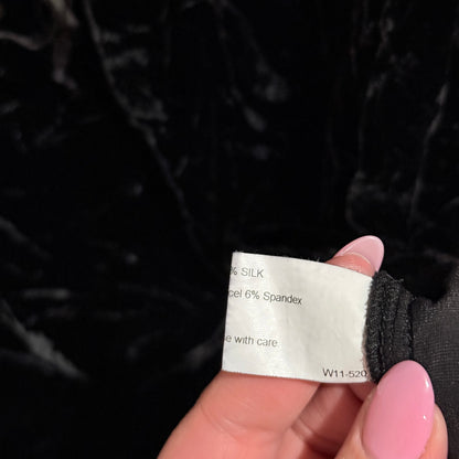 Kate Sylvester Black Silk Blend Velvet Long Sleeve Dress Size S