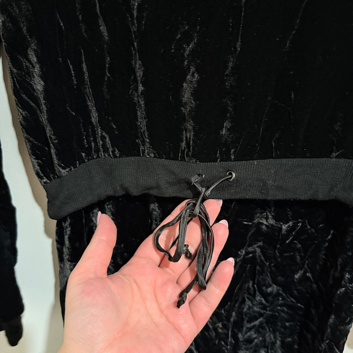 Kate Sylvester Black Silk Blend Velvet Long Sleeve Dress Size S