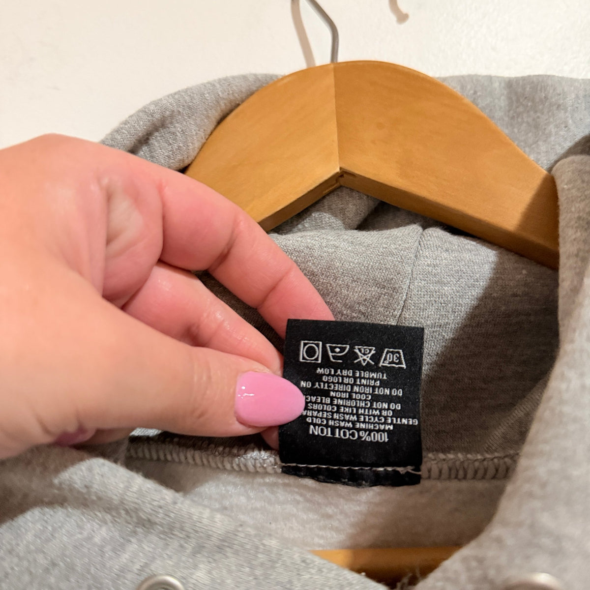 Teelocker Grey Marl Heart Graphic Hoodie Size L