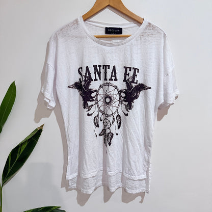 Decjuba White Santa Fe Graphic Tee One Size