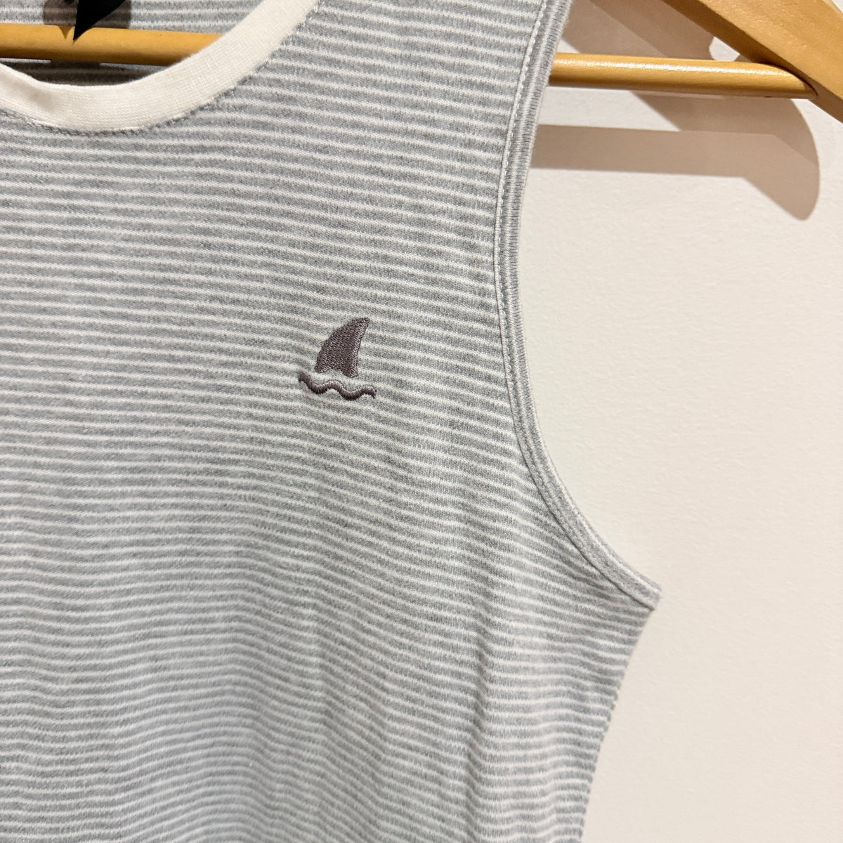 Huffer Stella Club Grey Stripe Tank Dress Size 8