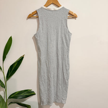 Huffer Stella Club Grey Stripe Tank Dress Size 8