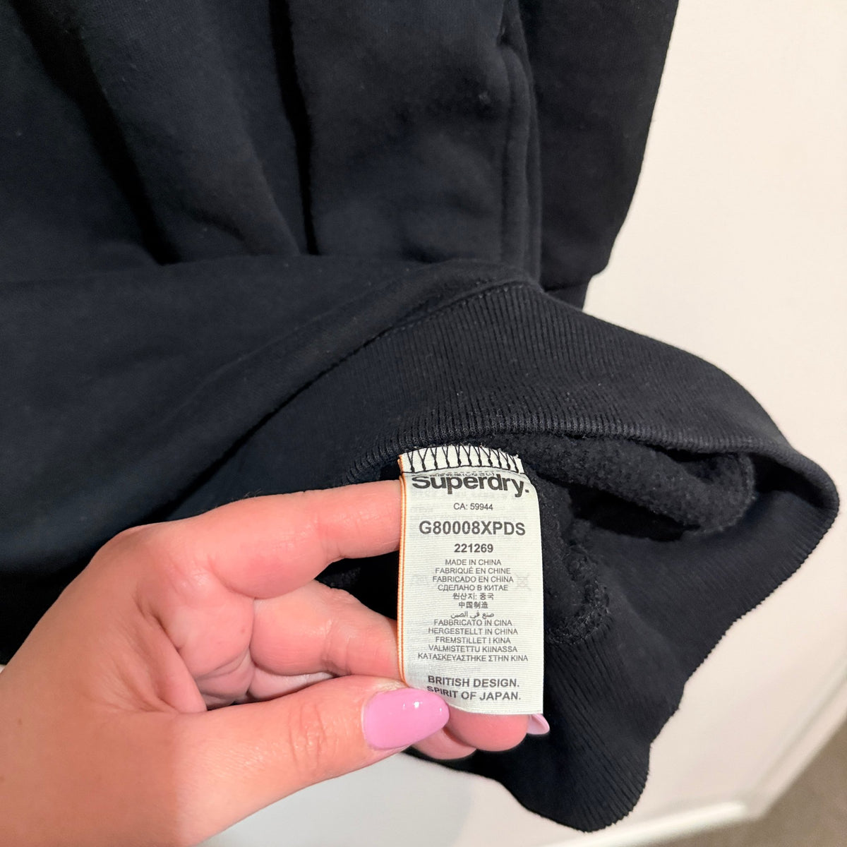 Superdry Black Logo Sweatshirt Dress Size XS