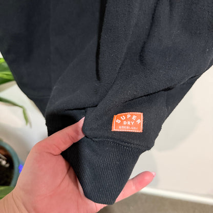 Superdry Black Logo Sweatshirt Dress Size XS