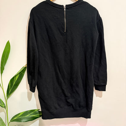 Superdry Black Logo Sweatshirt Dress Size XS