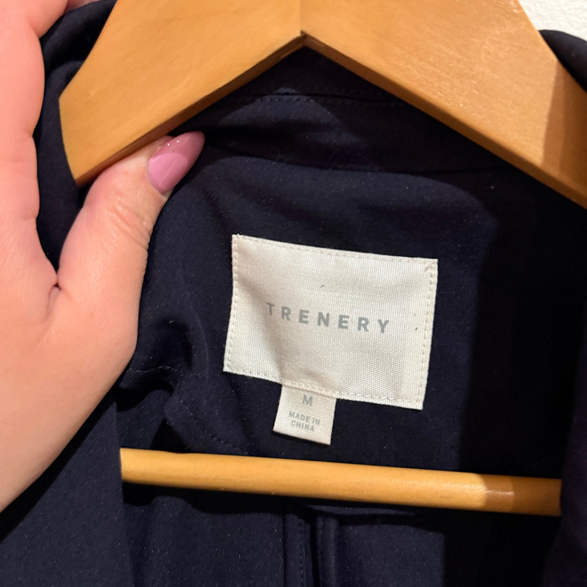 Trenery Navy Jersey Single Button Blazer Size M