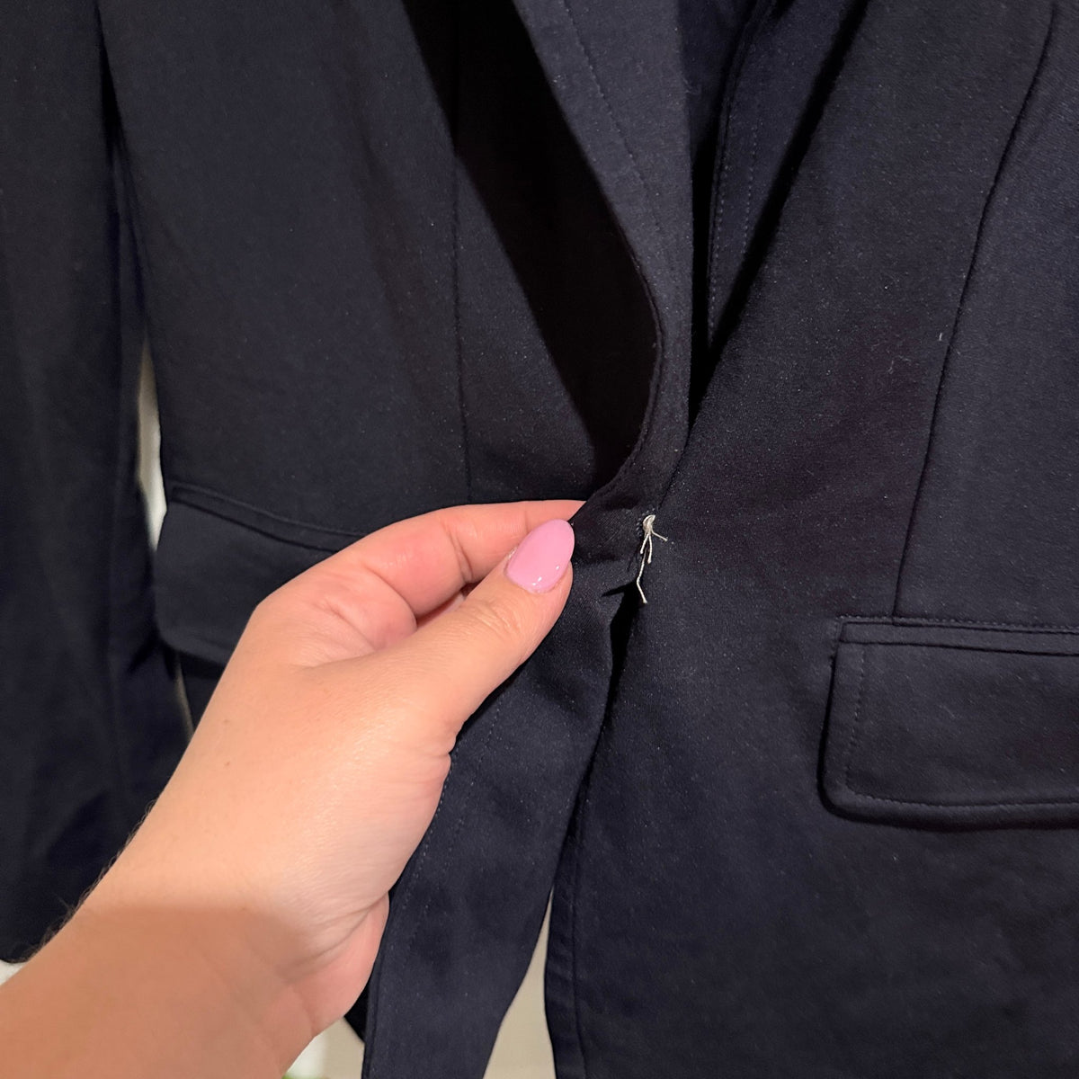 Trenery Navy Jersey Single Button Blazer Size M