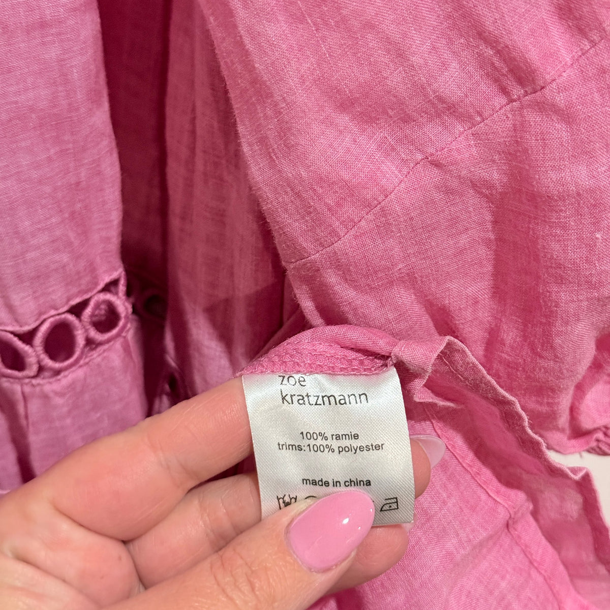 Zoe Kratzmann Pink Ramie Puff Sleeve Tiered Maxi Dress Size 0 | U/Arm to U/Arm 46cm