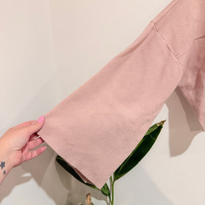 White Fox Dusty Pink Cropped Knit Jumper Size S/M