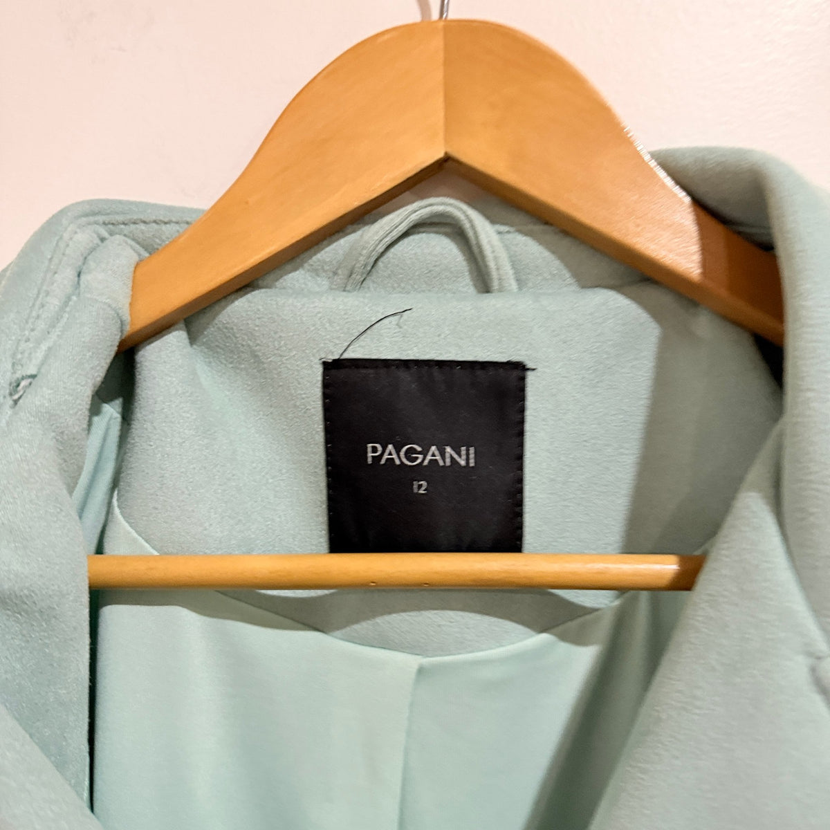 Pagani Mint Faux Suede Biker Jacket Size 12