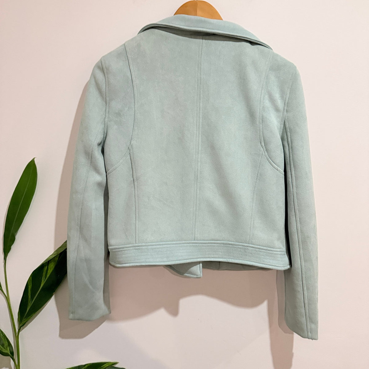Pagani Mint Faux Suede Biker Jacket Size 12