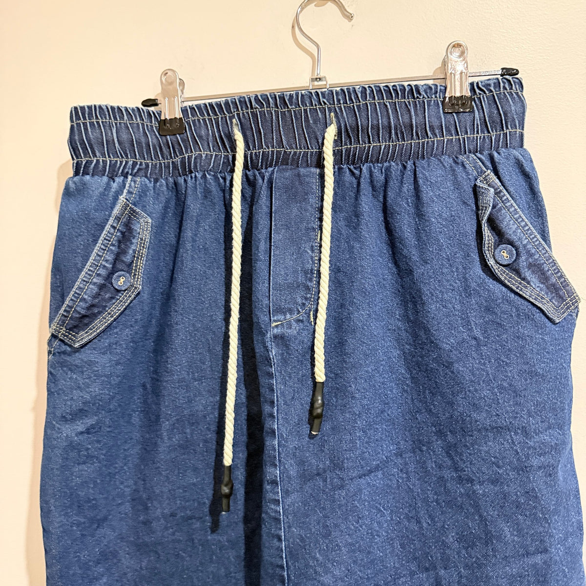 Betty Basics Mid Blue Denim Drawstring Skirt Size 10