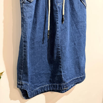 Betty Basics Mid Blue Denim Drawstring Skirt Size 10