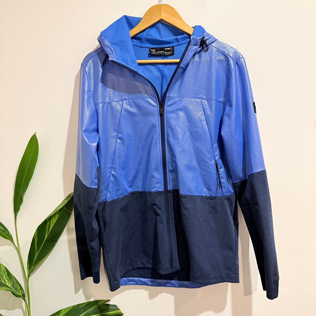 Under Armour ColdGear Blue & Navy Hooded Zip Jacket Size M