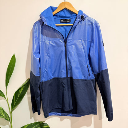 Under Armour ColdGear Blue & Navy Hooded Zip Jacket Size M