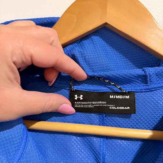 Under Armour ColdGear Blue & Navy Hooded Zip Jacket Size M