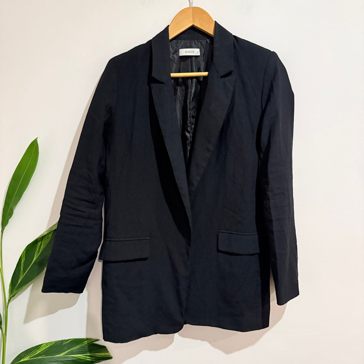 Dissh Black Relaxed Longline Blazer Size 8