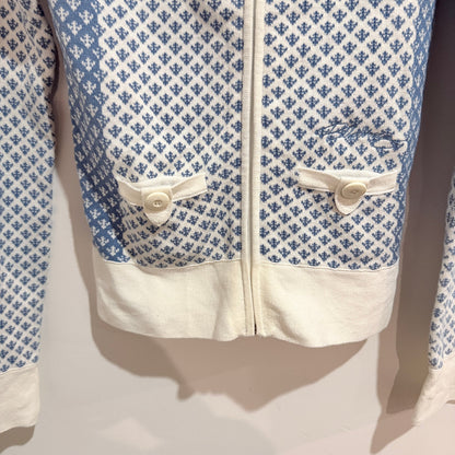 Billabong Blue & Cream Knit Zip Up Hoodie Size 8