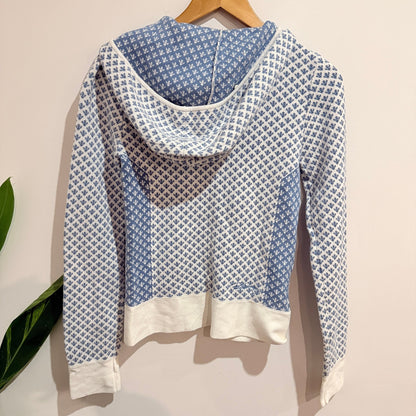 Billabong Blue & Cream Knit Zip Up Hoodie Size 8