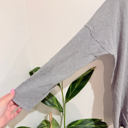 Zyana & Zion (NZ) Grey Textured Assymetrixal Batwing Top - One Size