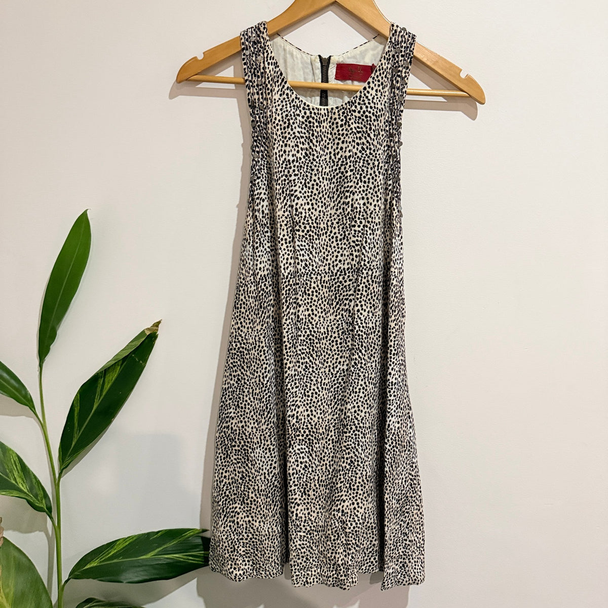 Tigerlily Spot Print Racerback Studded Shift Dress Size 8