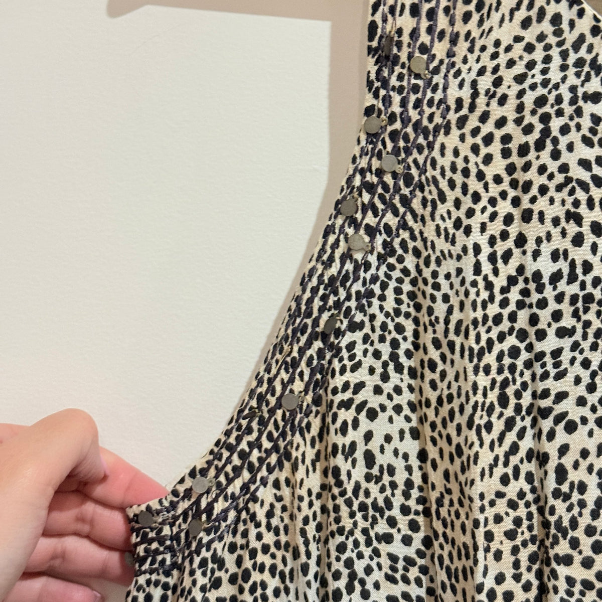 Tigerlily Spot Print Racerback Studded Shift Dress Size 8