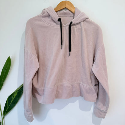 Calvin Klein Performance Blush Velour Cropped Hoodie Size M (marked)