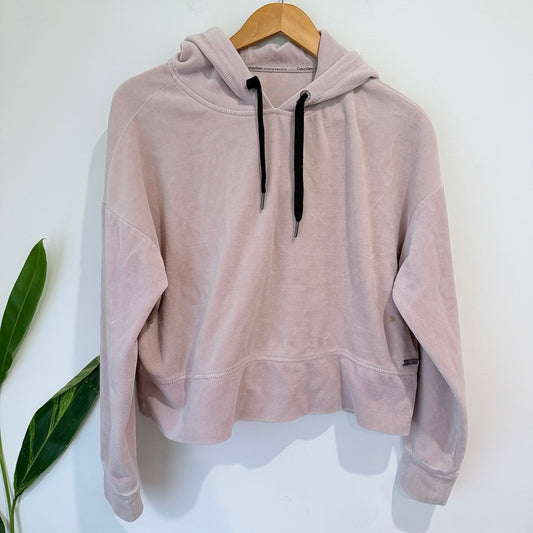 Calvin Klein Performance Blush Velour Cropped Hoodie Size M (marked)