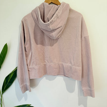 Calvin Klein Performance Blush Velour Cropped Hoodie Size M (marked)