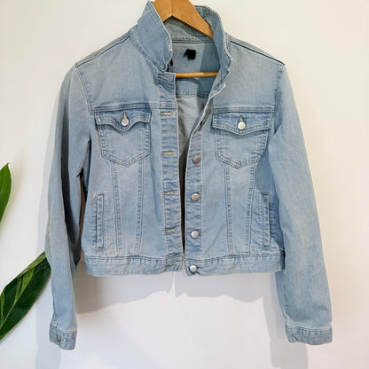 Max Light Wash Cropped Denim Jacket Size 12