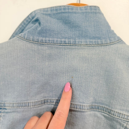 Max Light Wash Cropped Denim Jacket Size 12