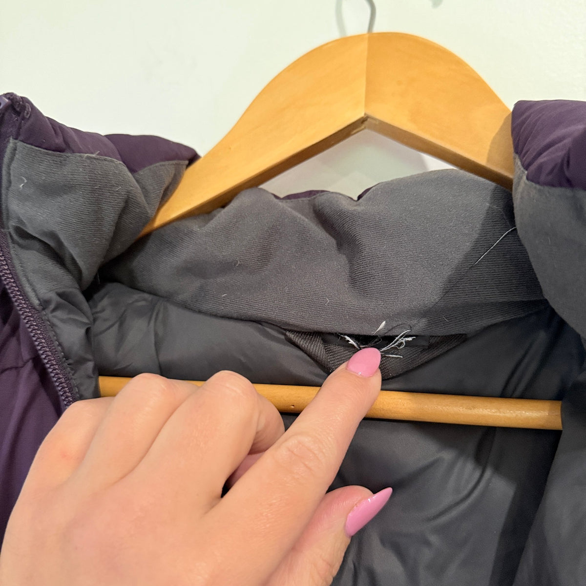Macpac Aurora Purple Hooded Down Coat v3 Size 16 (needs zip)