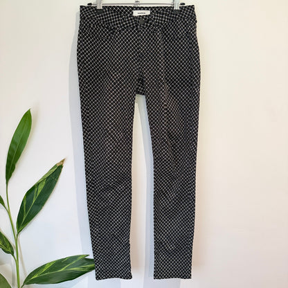 Marcs Black & White Cross Print Skinny Pants Size 26 | Waist 76cm