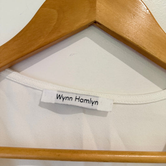 Wynn Hamlyn White Ring Front Balloon Sleeve Top Size 10