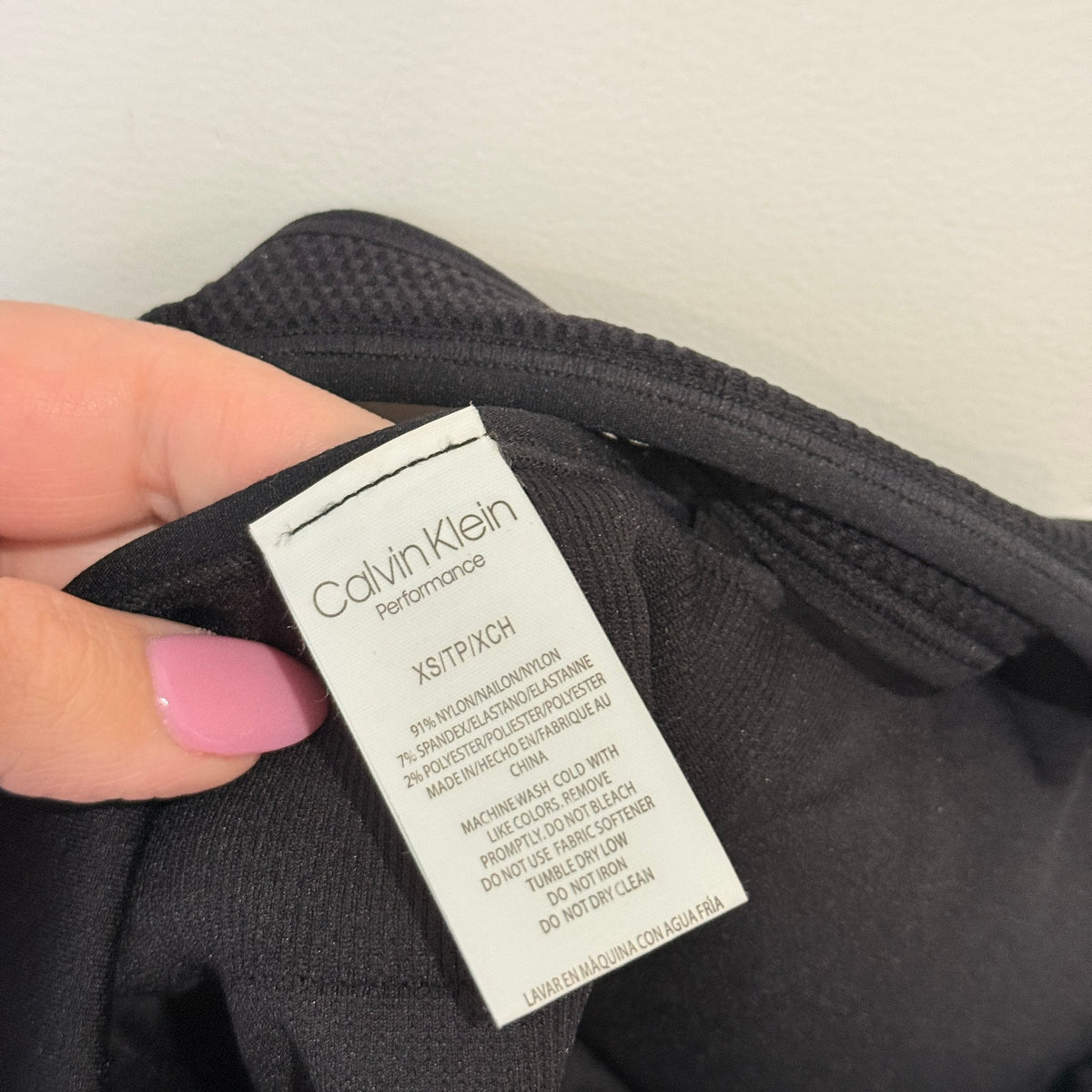 Calvin Klein Performance Black Logo Sports Bra Size XS