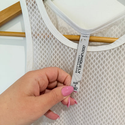 Lorna Jane White Mesh Training Tank Size S