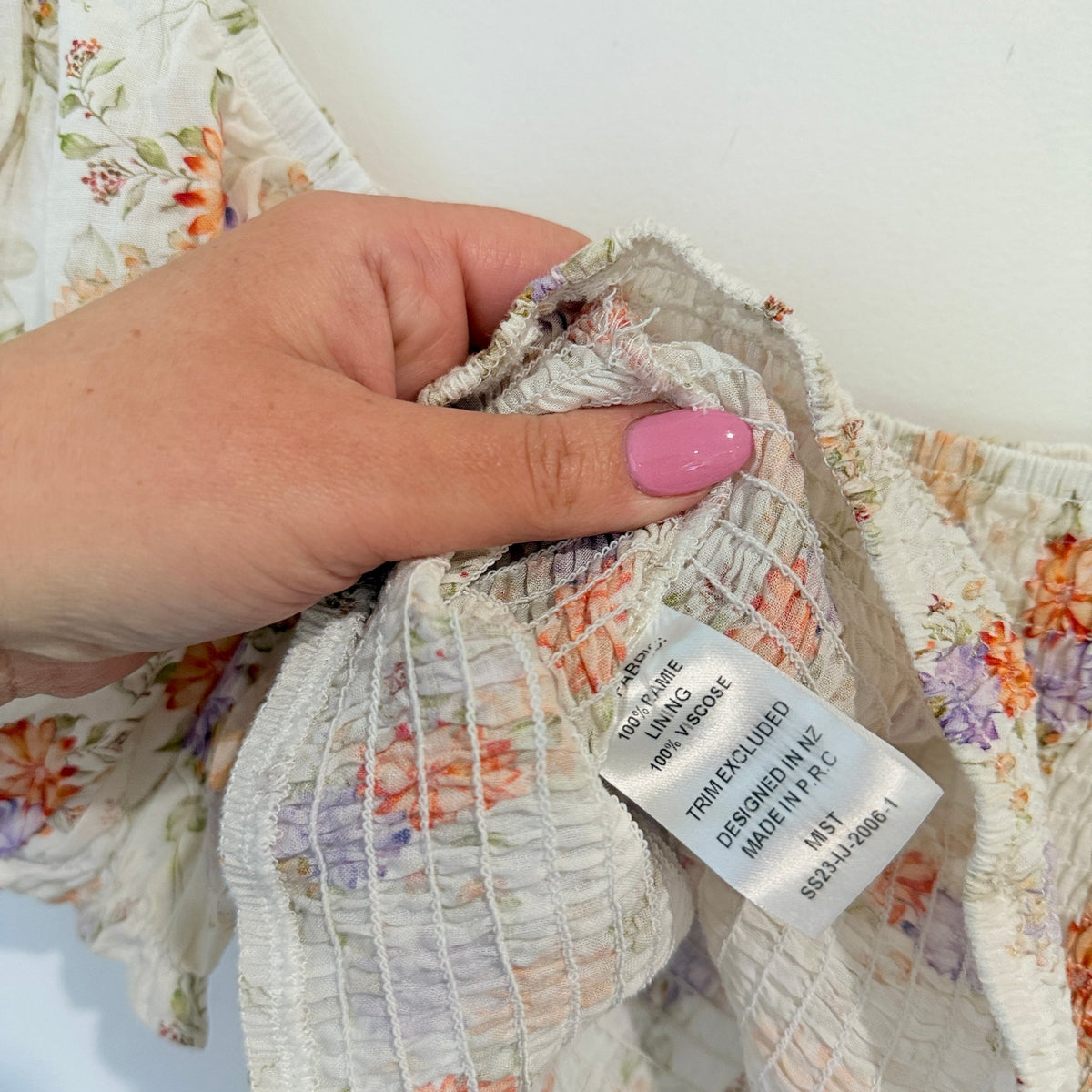 Ivy + Jack Floral Shirred Puff Sleeve Crop Top Size 10