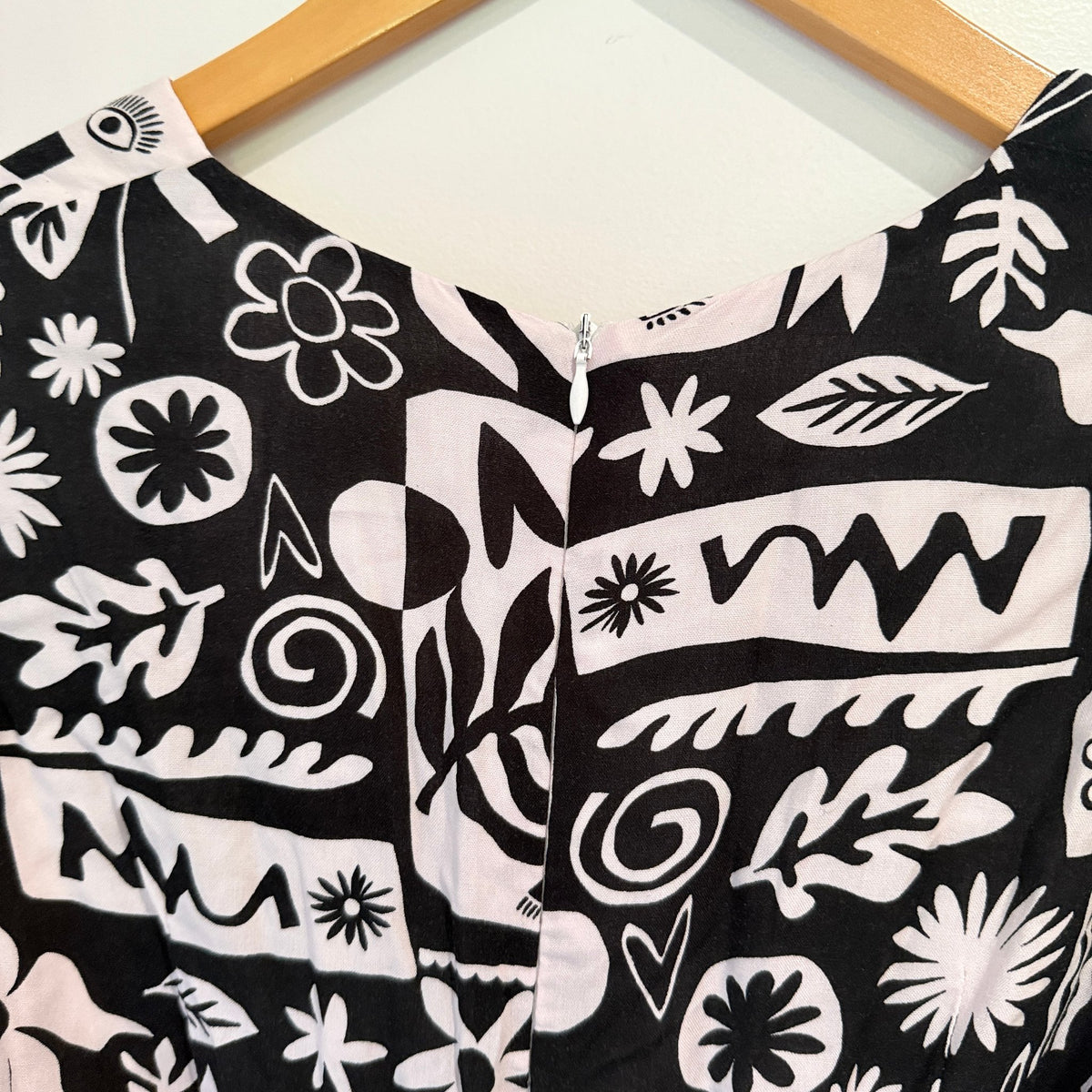 Wits The Label Black & White Print Belted Mini Dress Size 10